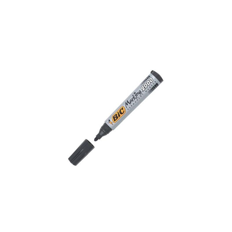 BIC MARCADOR PERMANENTE MARKING 2000 PUNTA REDONDA NEGRO CAJA 12 UD