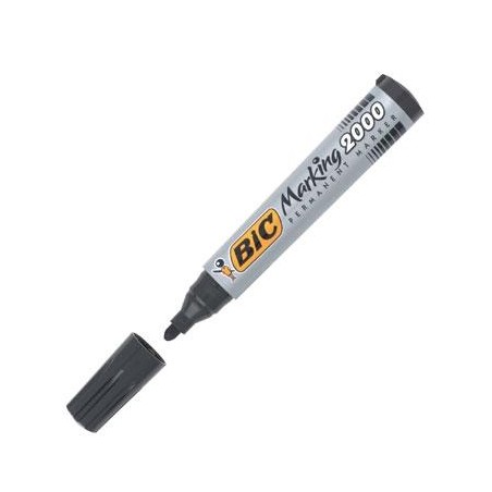 BIC MARCADOR PERMANENTE MARKING 2000 PUNTA REDONDA NEGRO CAJA 12 UD