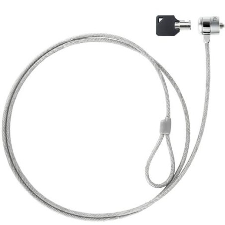 TOOQ CABLE DE SEGURIDAD TIPO KENSINGTON CON LLAVE PARA PORTÁTIL 1,5M PLATA