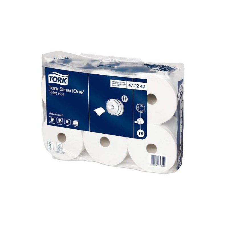 TORK SMARTONE MAXI PAPEL HIGIÉNICO 2 CAPAS ROLLO 207M BLANCO PACK -6U-