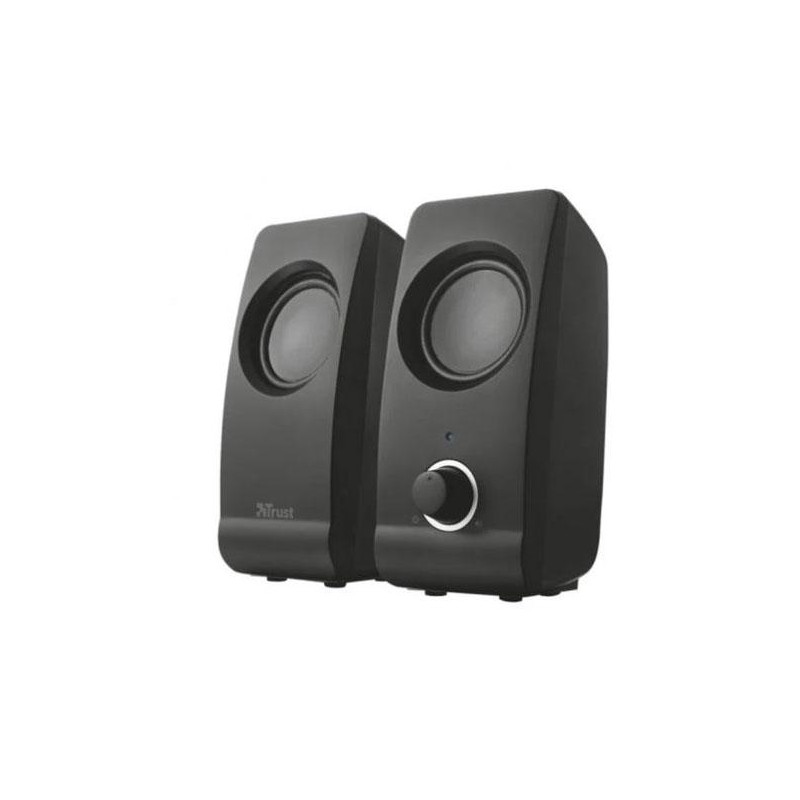 TRUST ALTAVOCES 2.0 REMO SPEAKER SET 8W RMS ALIMENTADOS POR USB CONTROL VOLUMEN NEGRO