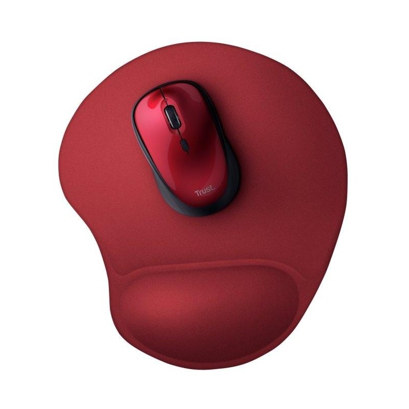 TRUST BIGFOOT ALFOMBRILLA ERGONÓMICA ANTIDESLIZANTE PARA RATÓN RELLENO GEL ROJO