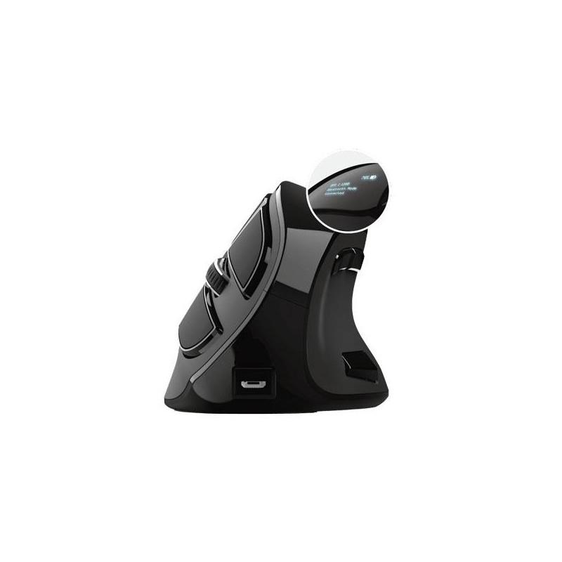 TRUST RATÓN VOXX ERGONÓMICO VERTICAL INALÁMBRICO BLUETOOTH 2.4GHZ 9 BOTONES RECARGABLE NEGRO