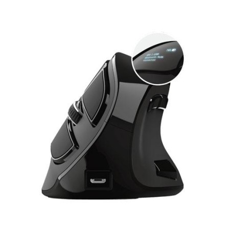 TRUST RATÓN VOXX ERGONÓMICO VERTICAL INALÁMBRICO BLUETOOTH 2.4GHZ 9 BOTONES RECARGABLE NEGRO