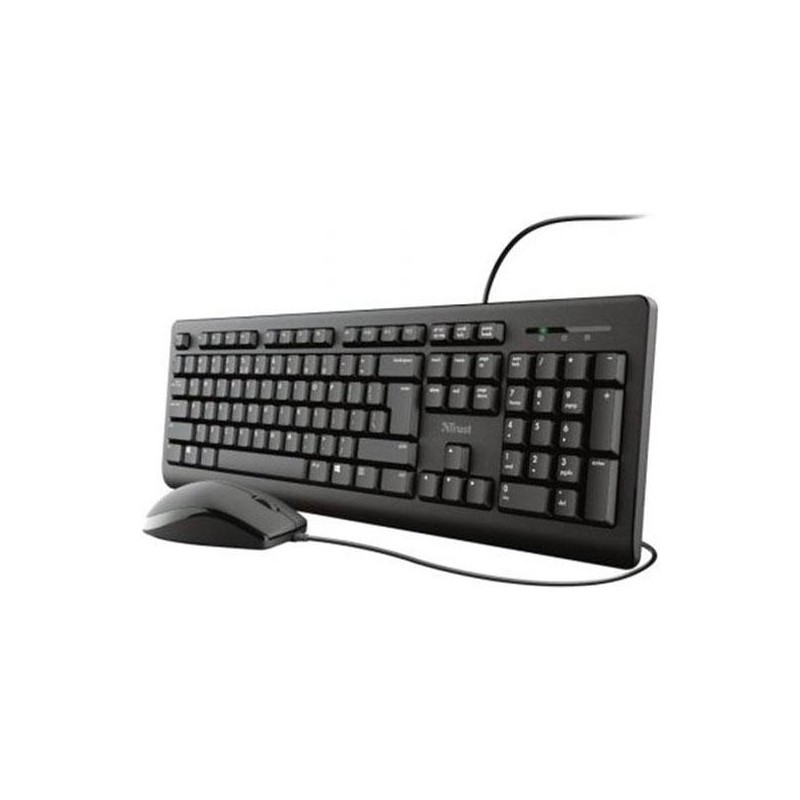 TRUST COMBO TECLADO + RATÓN TKM-250 CABLE USB SILENCIOSO RESISTENTE A LIQUIDOS NEGRO