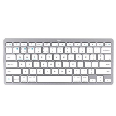 TRUST TECLADO BASICS BLUETOOTH PARA PC, TABLET Y SMARTPHONE BLANCO/PLATA