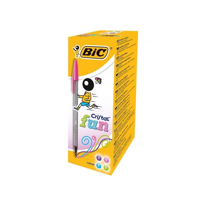 BIC BOLÍGRAFO CRISTAL FUN FASHION COLORES CAJA 20 UD