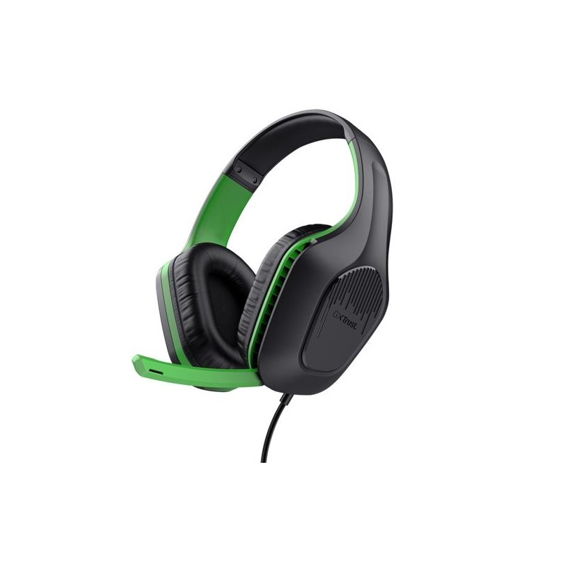 TRUST AURICULARES GAMING GXT 415X ZIROX HEADSET C/ MICROFONO DIADEMA AJUSTABLE JACK 3.5.MM VERDE/NEGRO