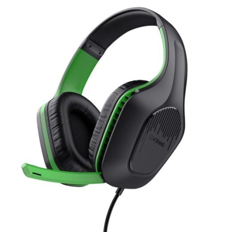 TRUST AURICULARES GAMING GXT 415X ZIROX HEADSET C/ MICROFONO DIADEMA AJUSTABLE JACK 3.5.MM VERDE/NEGRO