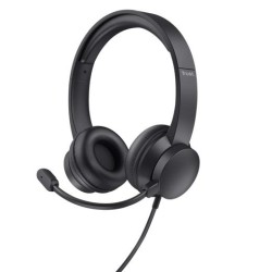 TRUST AURICULARES AYDA ESTÉREO JACK 3.5MM CON MICRÓFONO AJUSTABLE NEGRO