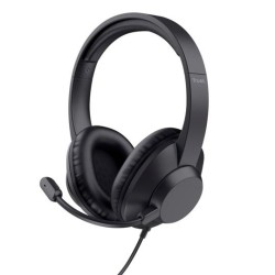 TRUST AURICULARES AYDA MAX JACK 3.5MM CON MICRÓFONO FLEXIBLE AJUSTABLE NEGRO