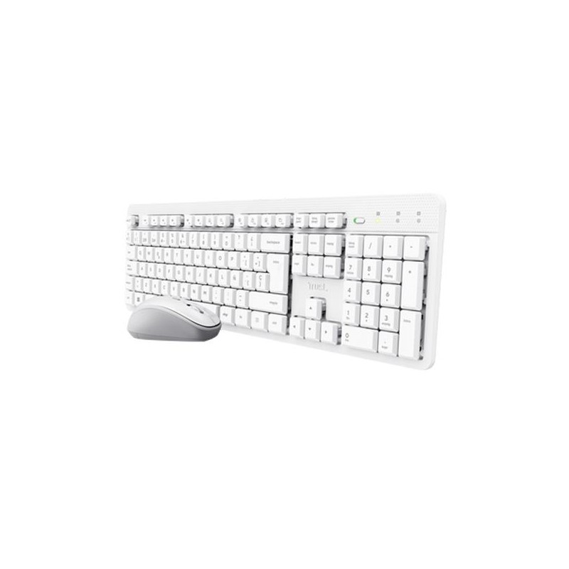 TRUST COMBO TECLADO + RATÓN INALÁMBRICO ODY II SILENCIOSO BLANCO