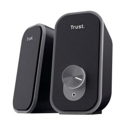 TRUST ALTAVOCES ADOR 2.0 RMS 12W MAX AUTOALIMENTADO USB CONEXION Y CONEXION JACK 3.5 MM NEGRO