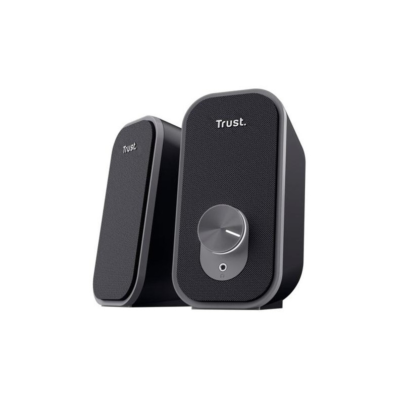 TRUST ALTAVOCES ADOR 2.0 RMS 12W MAX AUTOALIMENTADO USB CONEXION Y CONEXION JACK 3.5 MM NEGRO