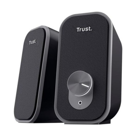 TRUST ALTAVOCES ADOR 2.0 RMS 12W MAX AUTOALIMENTADO USB CONEXION Y CONEXION JACK 3.5 MM NEGRO