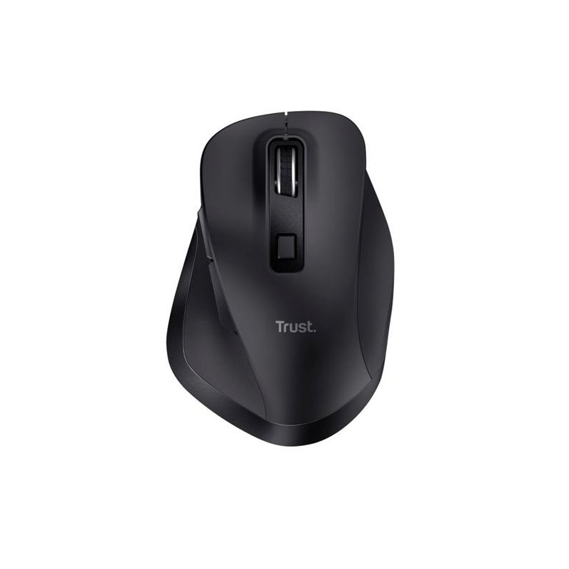 TRUST RATÓN ERGONÓMICO FYDA INALÁMBRICO RECARGABLE 2400 DPI AJUSTABLE NEGRO