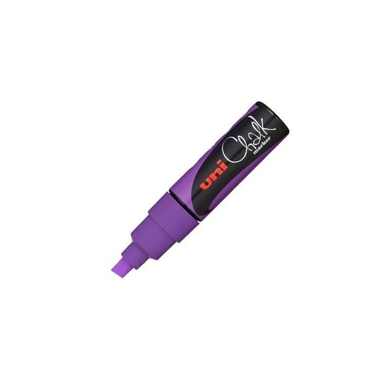 UNIBALL MARCADOR DE TIZA LÍQUIDA CHALK PWE-8K PUNTA BISELADA VIOLETA