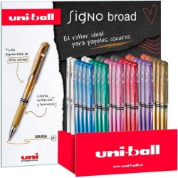 UNIBALL ROLLERBALL SIGNO BROAD UM-153 1.0MM SURTIDO METÁLICO EXPOSITOR 36 UD
