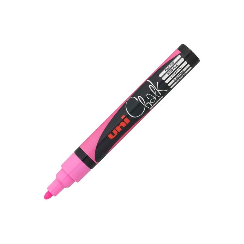 UNIBALL MARCADOR DE TIZA LÍQUIDA CHALK PWE-5M ROSA FLÚOR