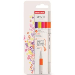 UNIBALL EMOTT ROTULADORES DE ESCRITURA Y DIBUJO COLORES PASIÓN ESTUCHE 5 UD