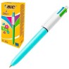 BIC BOLÍGRAFO 4 COLORES FUN PASTEL CUERPO BLANCO/AZUL CAJA 12 UD