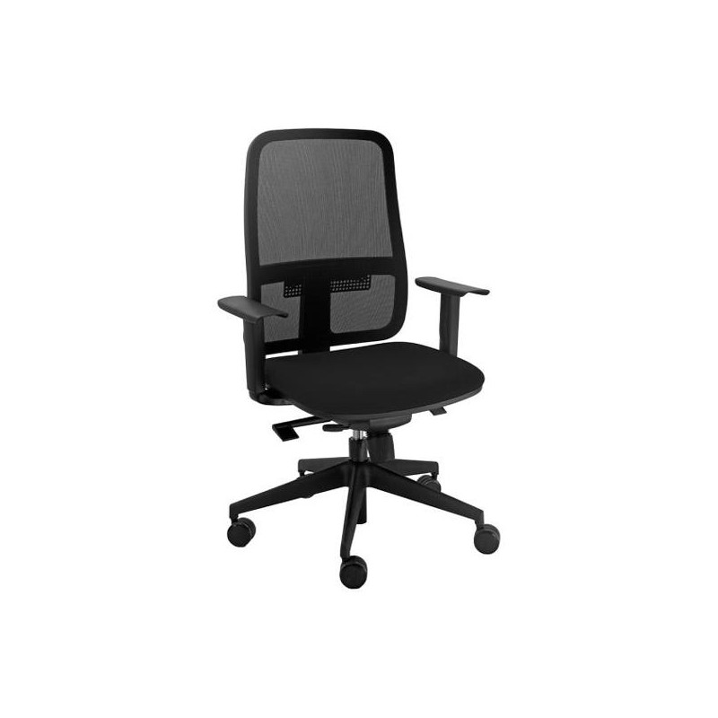 UNISIT SILLA BLAZE GIRATORIA SINCRO REPOSABRAZOS AJUSTABLES RESPALDO MALLA NEGRO Y ASIENTO ACOLCHADO NEGRO