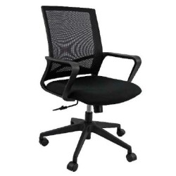 UNISIT SILLA LINEA GIRATORIA BASCULANTE BRAZOS/F RESPALDO MALLA NEGRO Y ASIENTO ACOLCHADO NEGRO