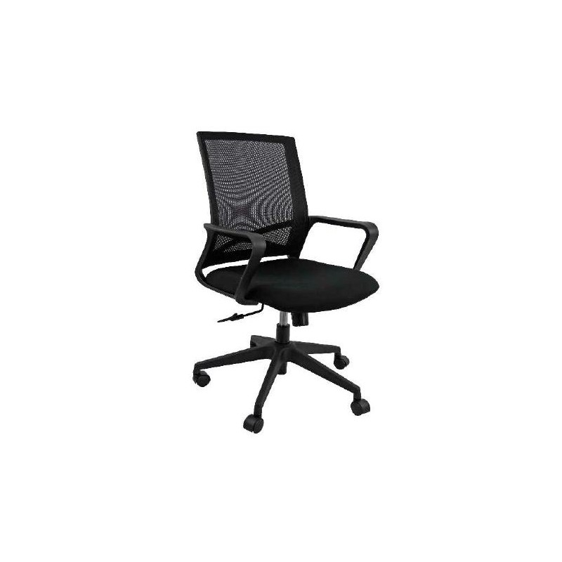 UNISIT SILLA LINEA GIRATORIA BASCULANTE BRAZOS/F RESPALDO MALLA NEGRO Y ASIENTO ACOLCHADO NEGRO