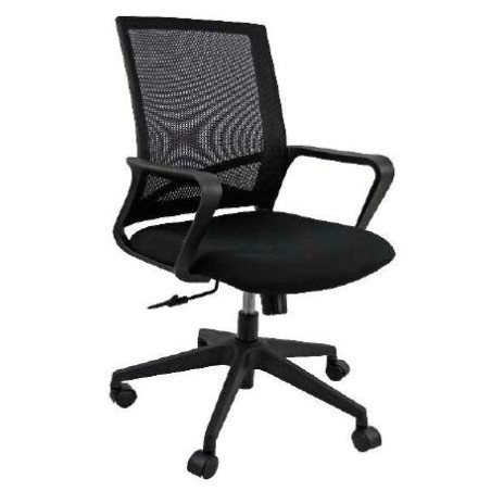 UNISIT SILLA LINEA GIRATORIA BASCULANTE BRAZOS/F RESPALDO MALLA NEGRO Y ASIENTO ACOLCHADO NEGRO