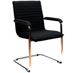UNISIT SILLA CONFIDENTE CYNDY ESTRUCTURA DE ACERO ASIENTO ACOLCHADO TAPIZADO NEGRO