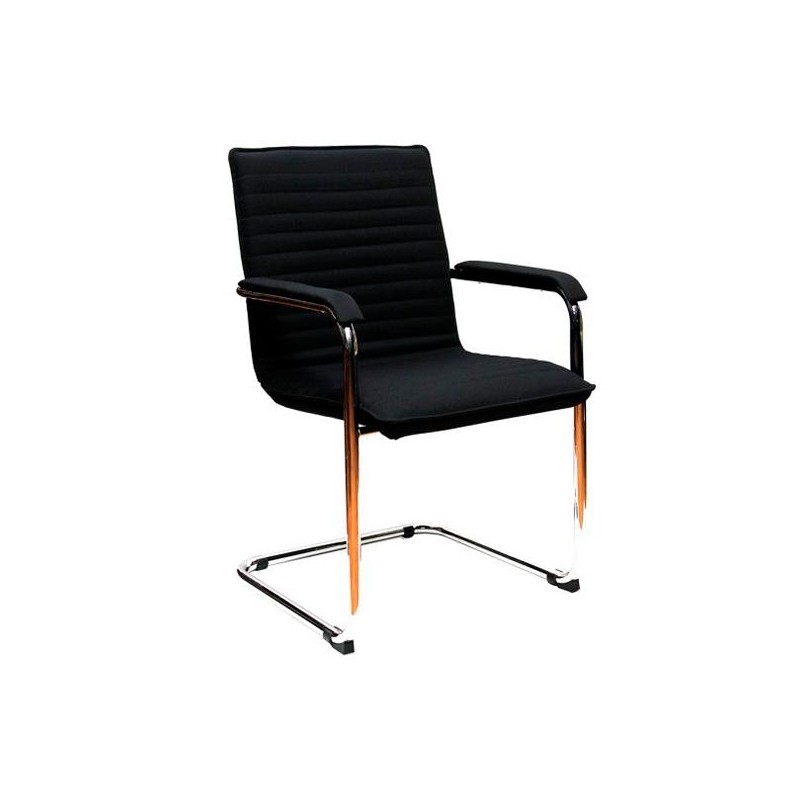 UNISIT SILLA CONFIDENTE CYNDY ESTRUCTURA DE ACERO ASIENTO ACOLCHADO TAPIZADO NEGRO