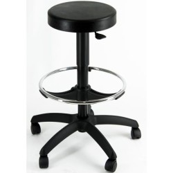 UNISIT TABURETE ESOS GIRATORIO REGULABLE C/REPOSAPIÉS POLIURETANO NEGRO