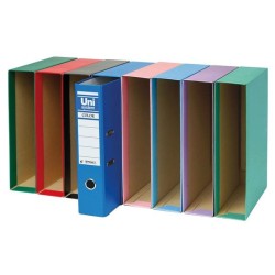 UNISYSTEM CAJETÍN PARA ARCHIVADOR PALANCA COLOR 65MM FOLIO AZUL