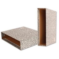 UNISYSTEM CAJETÍN PARA ARCHIVADOR PALANCA CLÁSICO 65MM FOLIO CARTÓN FORRADO GRIS