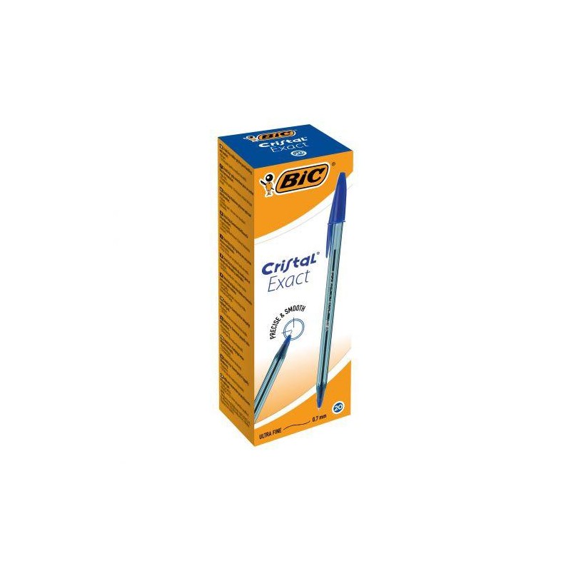 BIC BOLÍGRAFO CRISTAL EXACT ULTRA FINE AZUL CAJA 20 UD
