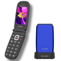 VOLFEN TELEFONO MOVIL ASTRO FLIP 4G PANTALLA XXL TIPO CHONCHA AZUL
