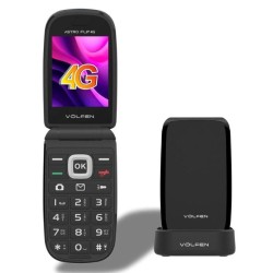 VOLFEN TELEFONO MOVIL ASTRO FLIP 4G PANTALLA XXL TIPO CHONCHA NEGRO