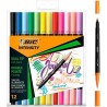 BIC ROTULADOR INTENSITY TIP FELT PENS PUNTA FINA/PINCEL C/SURTIDOS MIXTOS BLÍSTER 12 UD