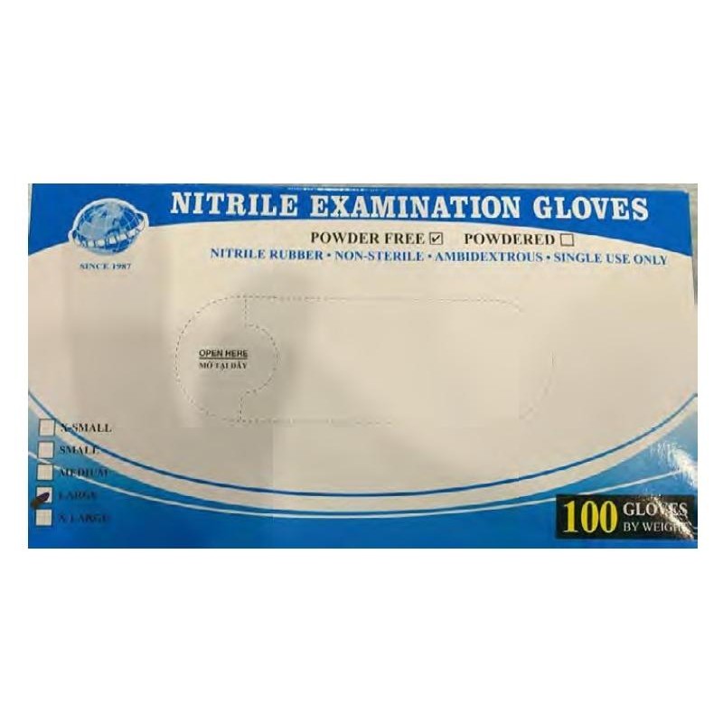 GUANTES DE NITRILO SIN POLVO TALLA S CAJA -100U-