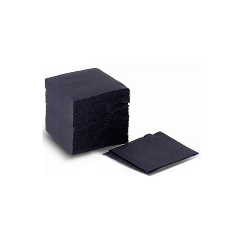 PAQUETE 100 SERVILLETAS 2 CAPAS 20X20 PASTA NEGRO