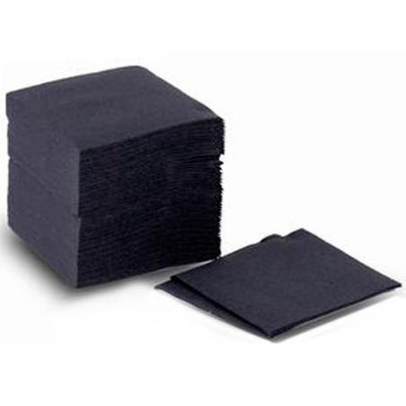 PAQUETE 100 SERVILLETAS 2 CAPAS 20X20 PASTA NEGRO