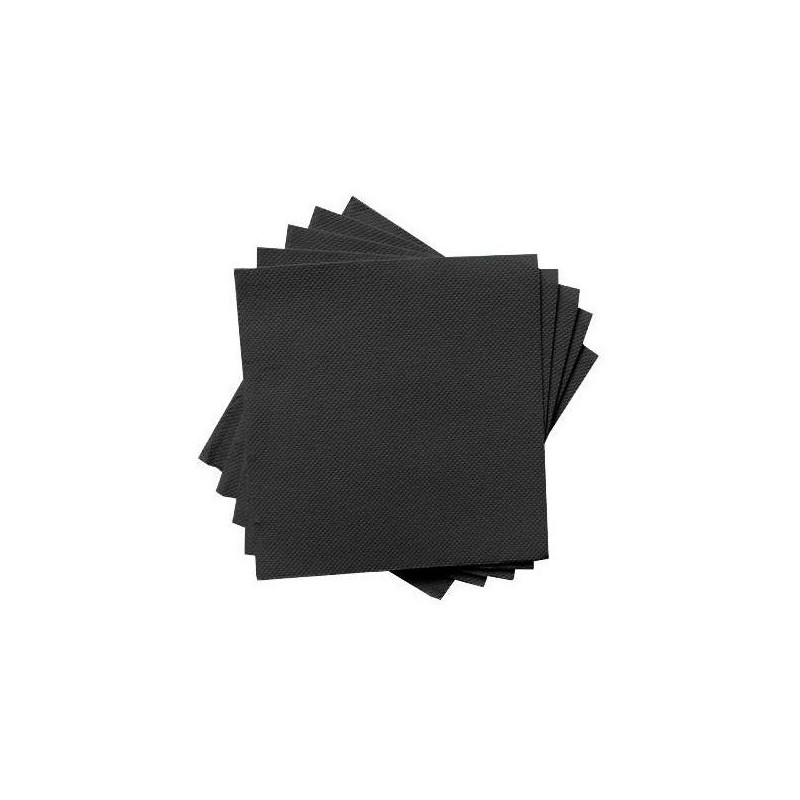 SERVILLETAS 2 CAPAS PUNTA PUNTA 33X33 PAQUETE 50U NEGRO