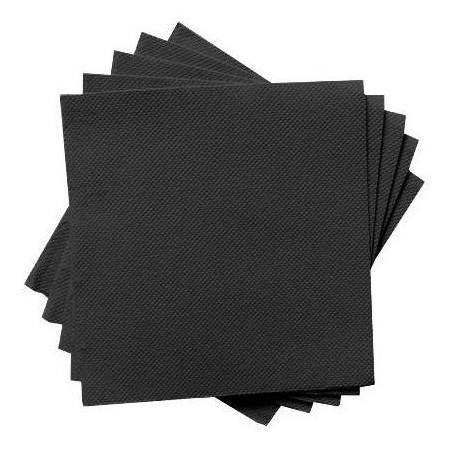 SERVILLETAS 2 CAPAS PUNTA PUNTA 33X33 PAQUETE 50U NEGRO
