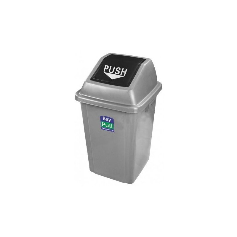 PAPELERA 25 LITROS TAPA BASCULANTE GRIS OSCURO CUERPO GRIS