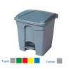 PAPELERA CON PEDAL 30 LITROS TAPA COLOR CUERPO GRIS