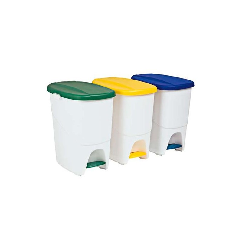 PAPELERA CON PEDAL 25L BLANCO/VERDE
