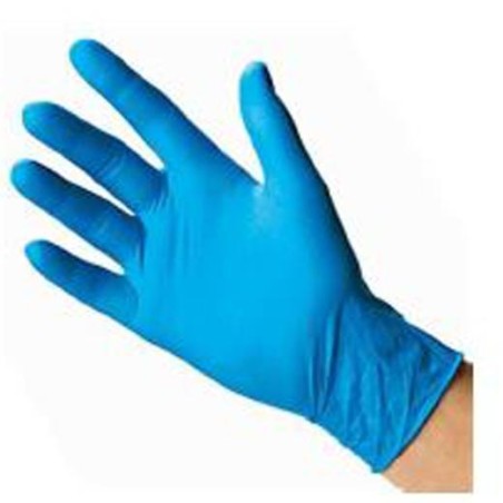 GUANTES DE NITRILO AZUL SIN POLVO TALLA XS CAJA -100-