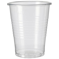 VASO AGUA 200ML PP TRANSPARENTE -PAQUETE 100U-
