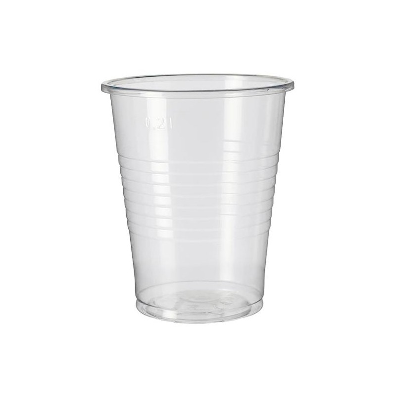 VASO AGUA 200ML PP TRANSPARENTE -PAQUETE 100U-