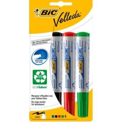 VELLEDA MARCADORES PIZARRA BLANCA 1701 PPUNTA REDONDA C/SURTIDOS BLÍSTER 4 UD